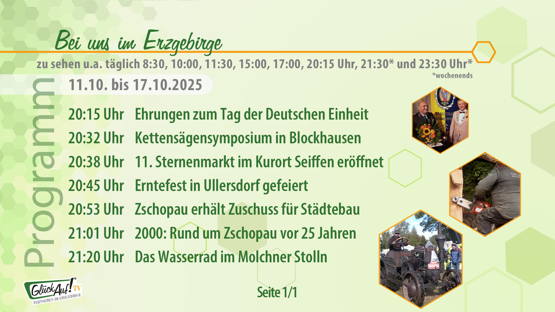 Bei uns im Erzgebirge für die Woche vom 11.10. bis 17.10.2025 Bei uns im Erzgebirge für die Woche vom 11.10. bis 17.10.2025