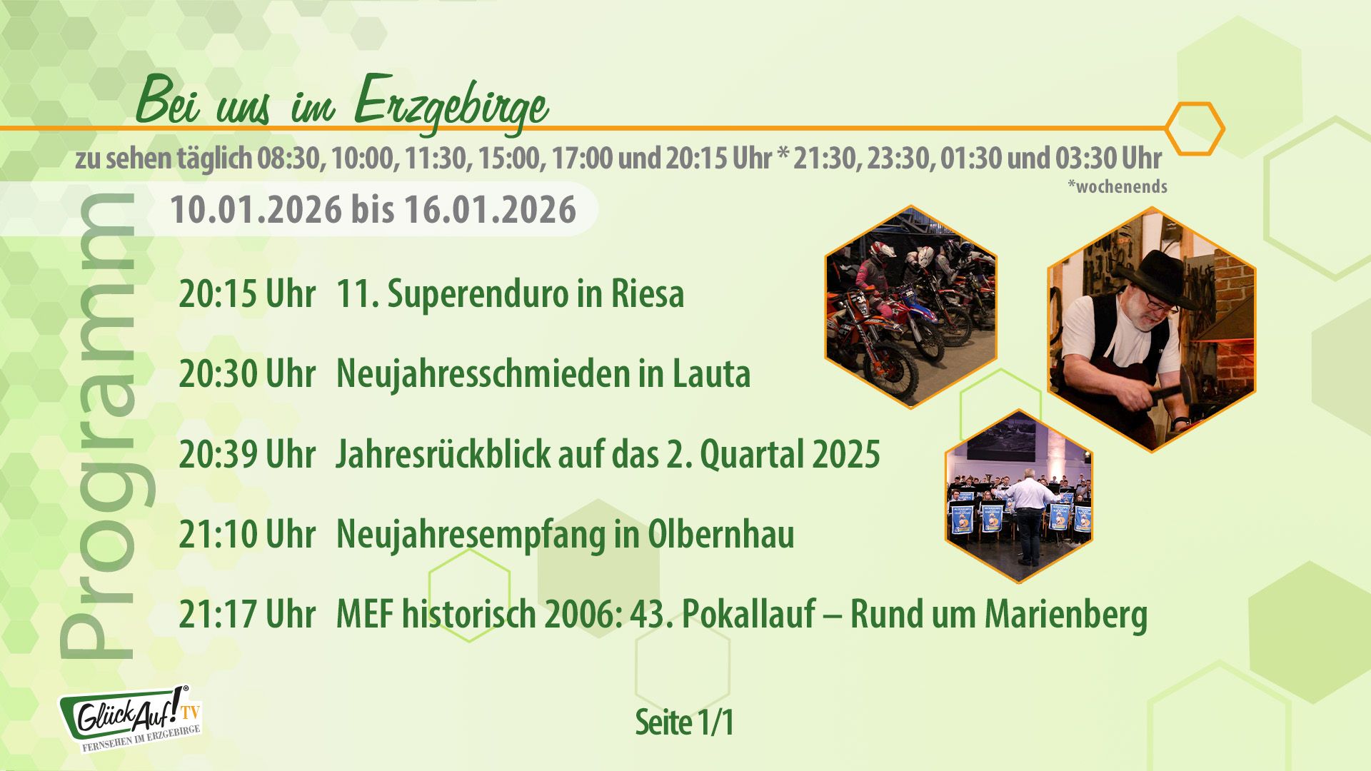 Bei uns im Erzgebirge für die 3. Kalenderwoche vom 10. Januar bis 16. Januar 2026